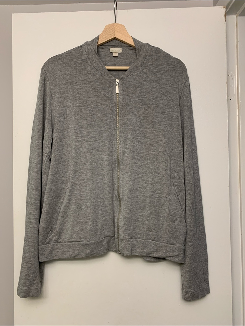 Hanro ❤️ Light Gray Zip-Up Bomber Jacket in LARGE